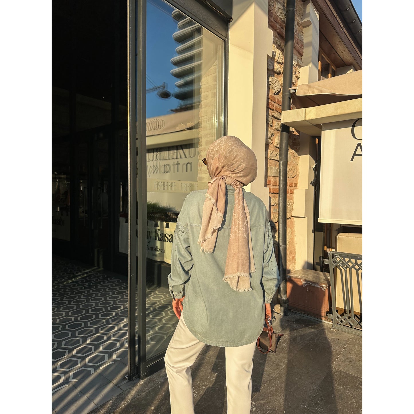 Star Taşlı Gömlek Mavi